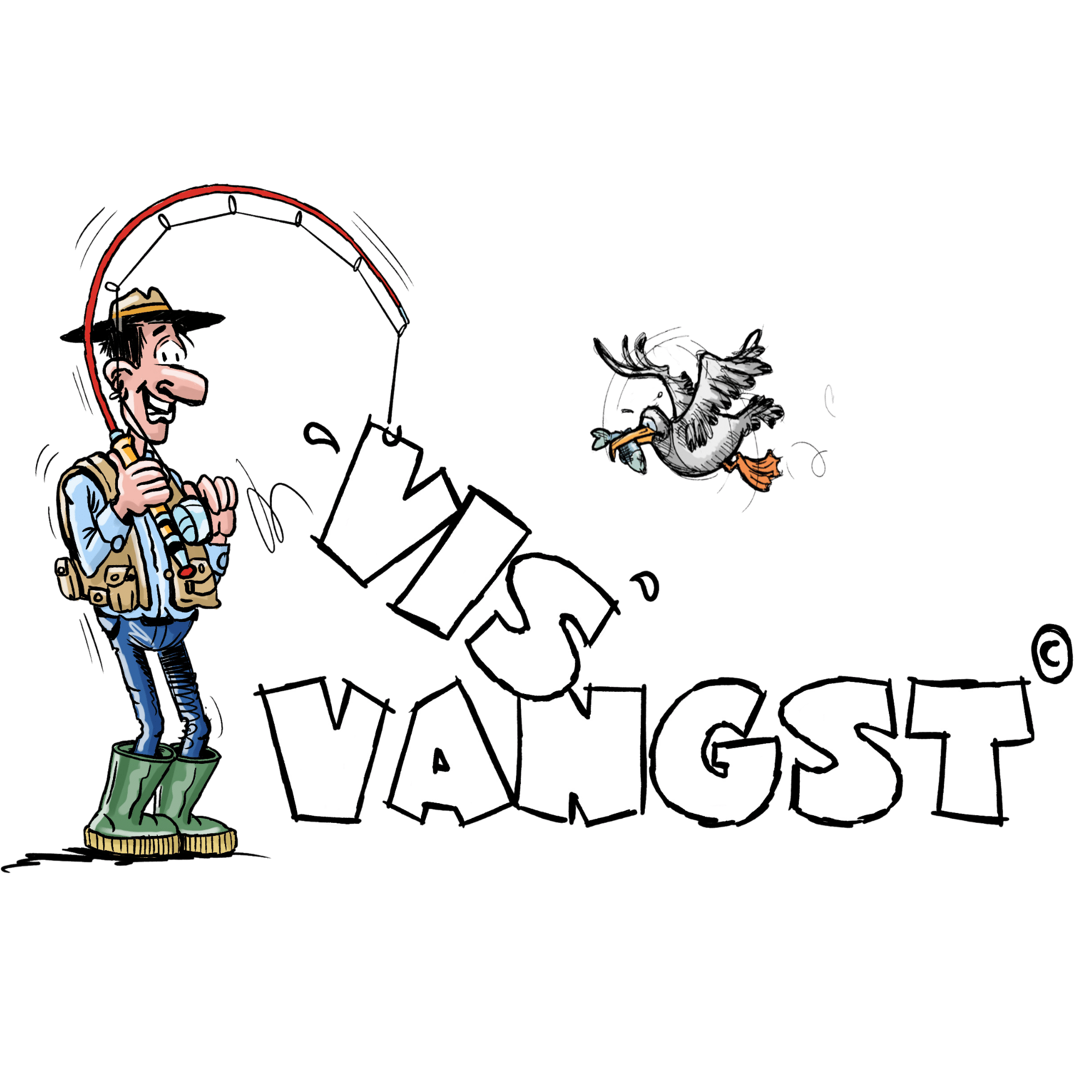 Logo Visvangst witte letters